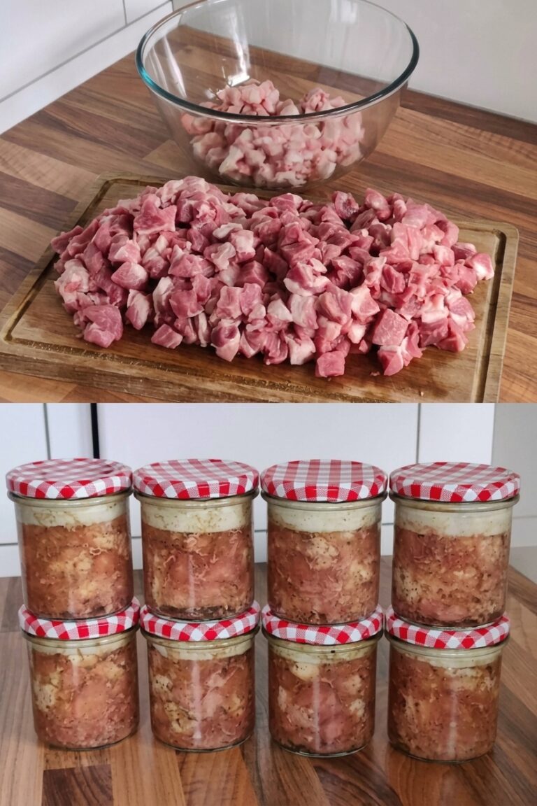🥩 Domowa wieprzowina w słoiku. Soczyste mięso, galaretka i aromatyczny smalczyk!